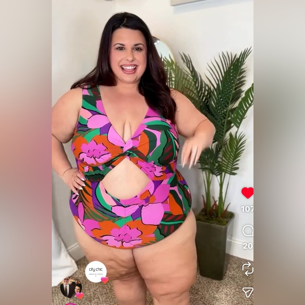 Plus Peek a Boo One Piece Swimsuit